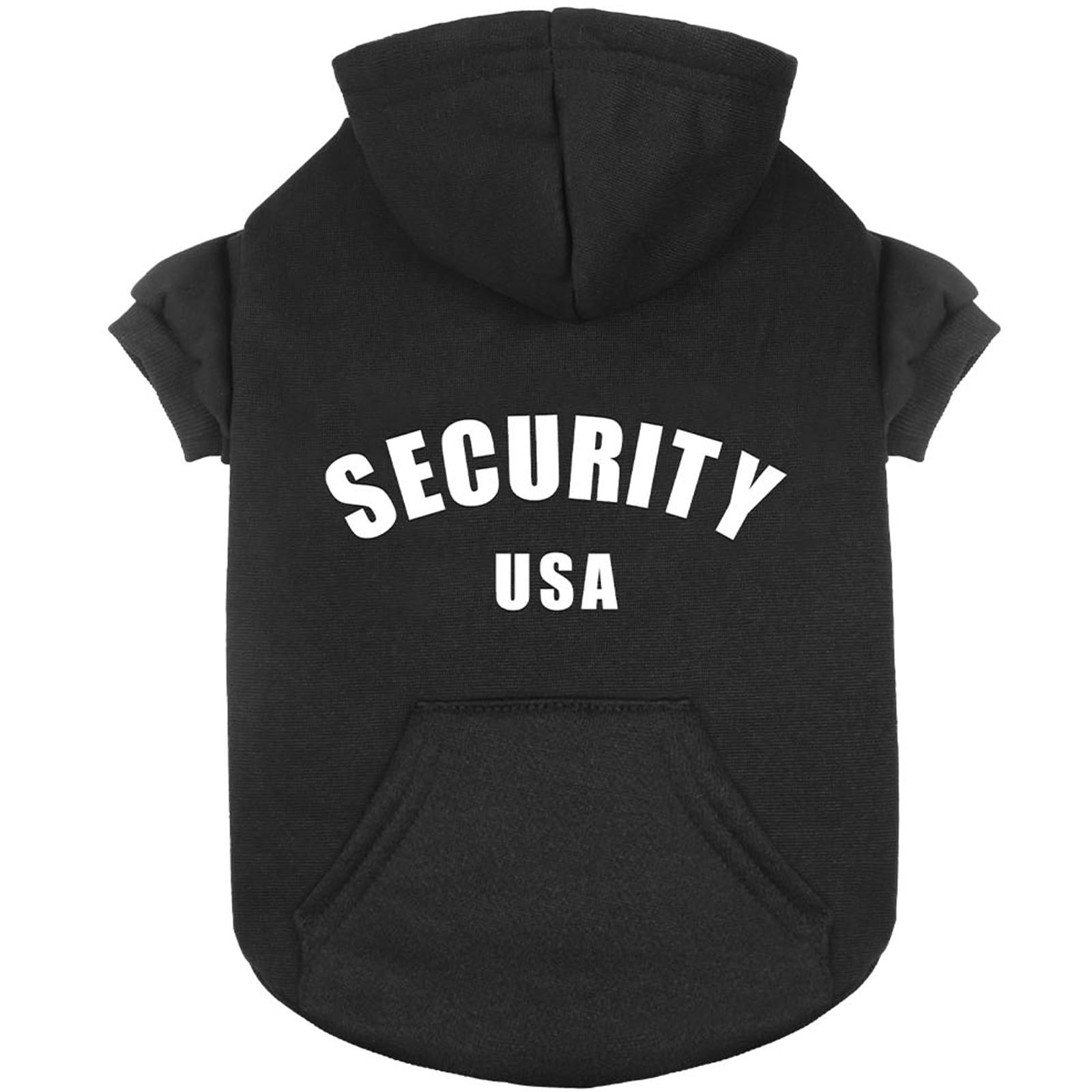 QDYU dog hoodie back print security design for visibility on walks