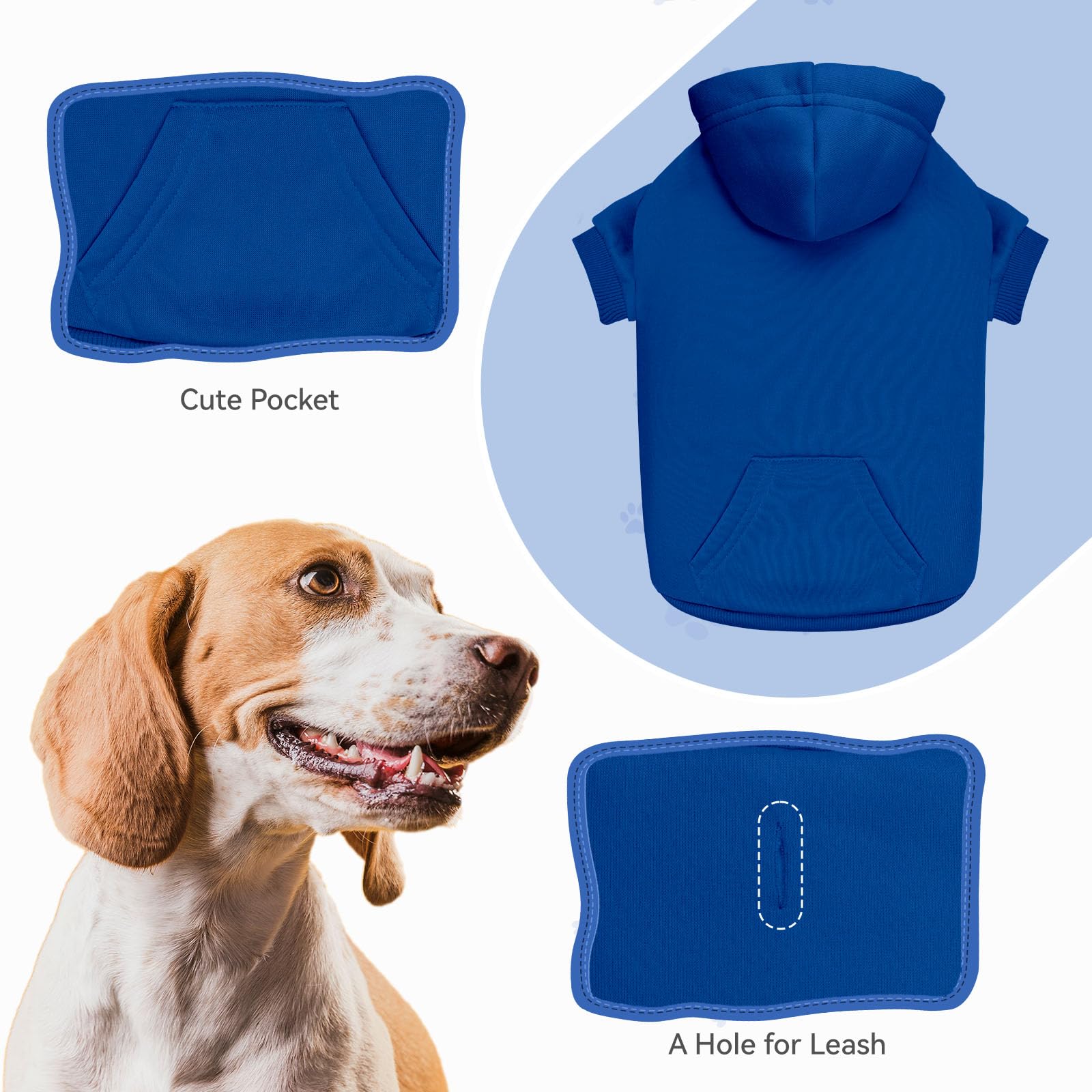 QDYU dog sweater blue xl interior soft fleece closeup highlights plush comfort
