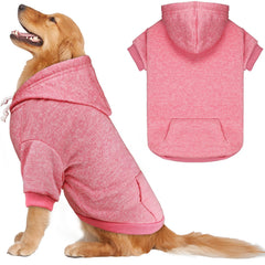 QDYU pink XXL dog sweater front view for warm daily walks