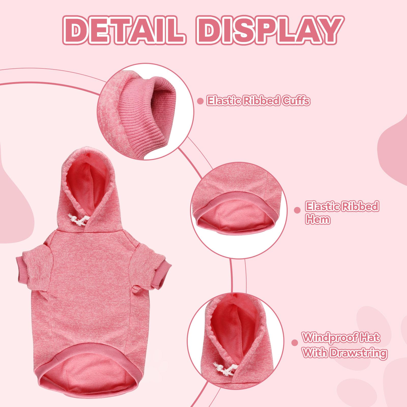 QDYU pink inner-fleece hoodie highlights soft warm interior