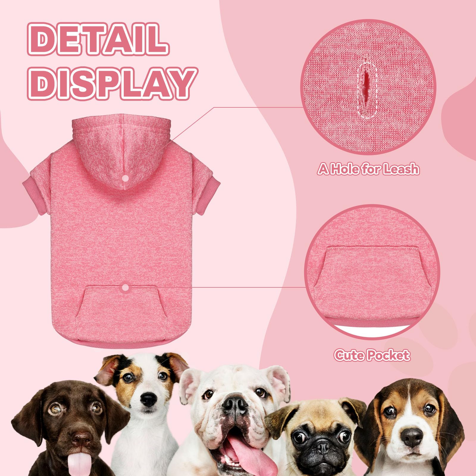QDYU pink XXL pocket-detail with convenient treat pocket