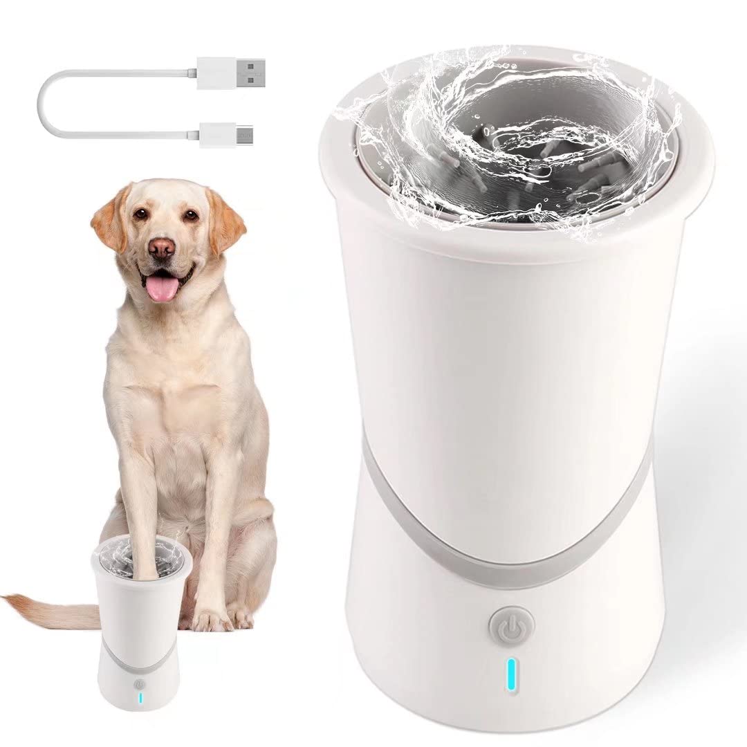 QeeHeng paw cleaner cup front view shows compact design for small to medium dogs.