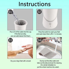 QeeHeng paw cleaner cup paws in water demonstrates cleansing action.