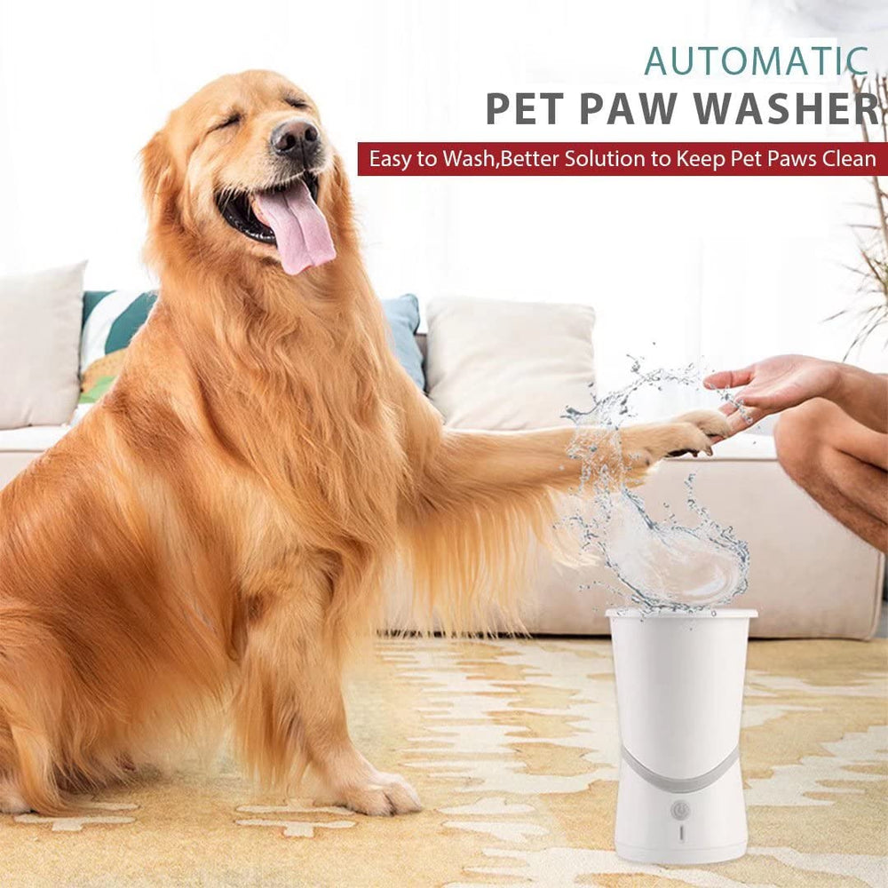 QeeHeng paw cleaner cup USB rechargeable battery is featured for portability.
