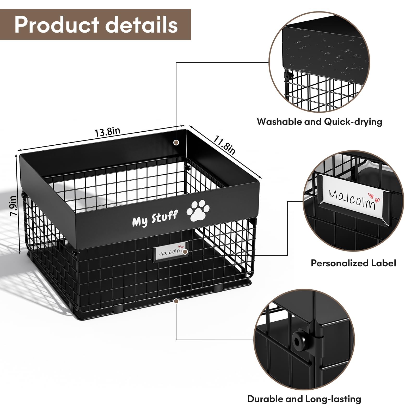 Qeerable dog toy basket chew-resistant metal shell supports playful pups