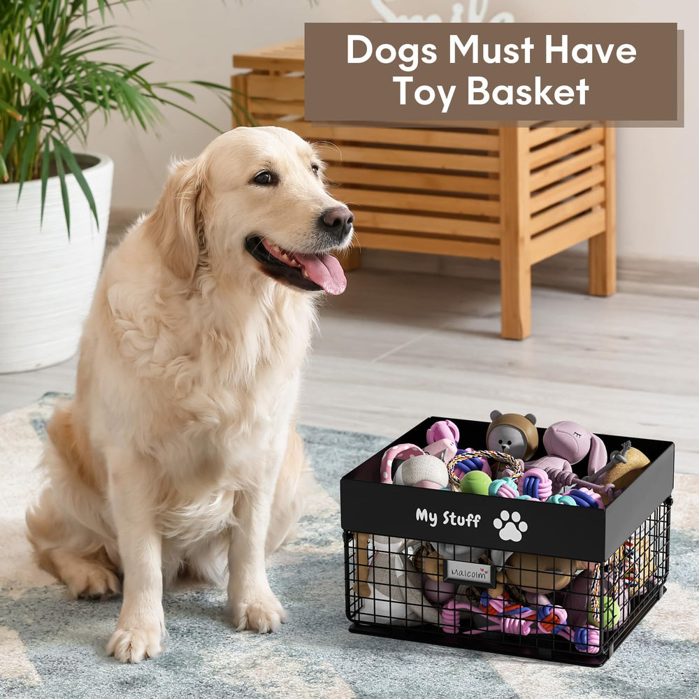 Qeerable dog toy basket easy-clean surface for quick wipe-downs