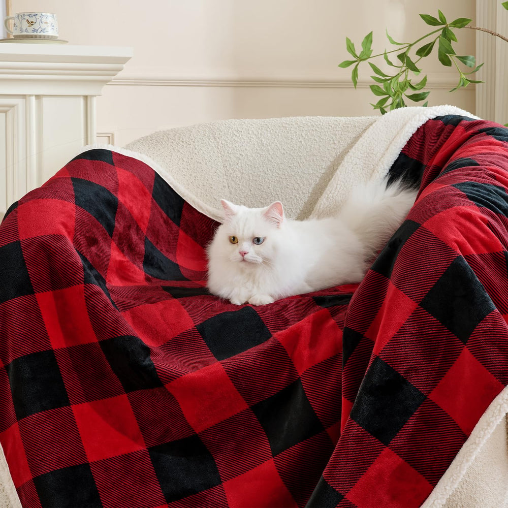 Qeils dog blanket with Sherpa fleece back provides plush warmth for indoor lounging