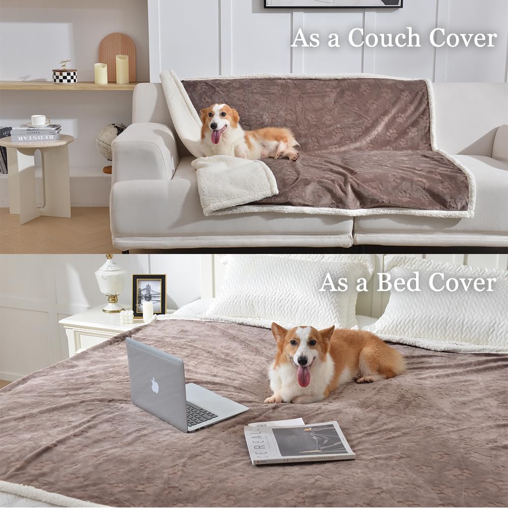 Qeils dog blanket sherpa fleece back close-up emphasizes plush warmth and comfort