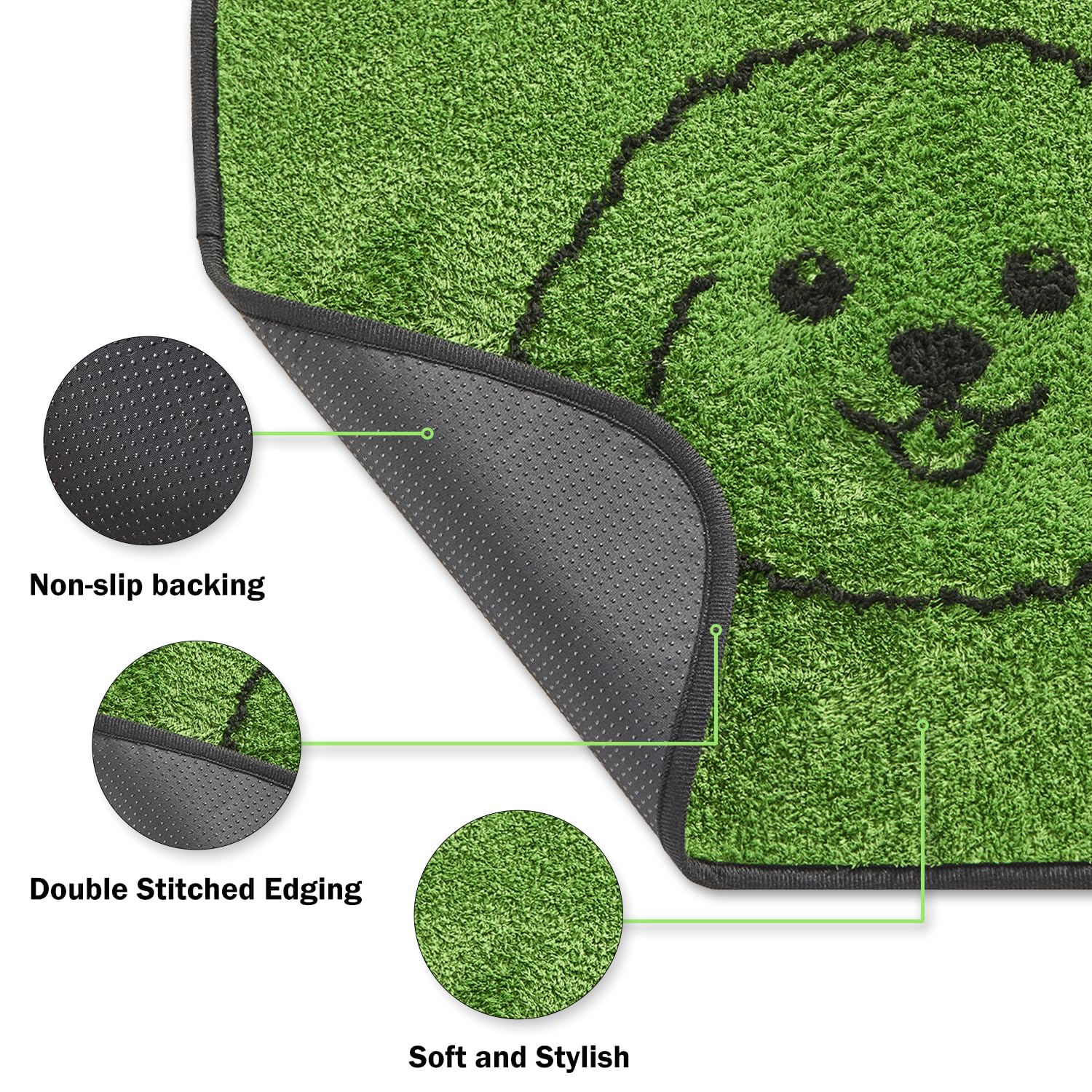 Qeils grass-pattern design aids visual potty guidance during training.