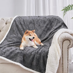 Manta Qeils para perros pequeños, vista trasera, forro Sherpa cómodo para mascotas.