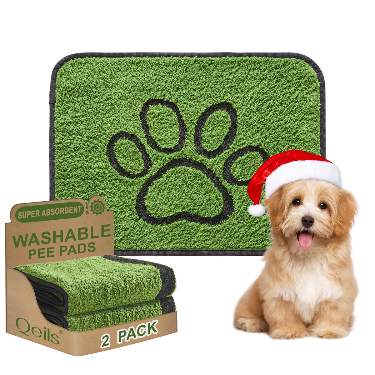 Qeils reusable dog pee pad absorbent-core demonstrates quick liquid lock-in