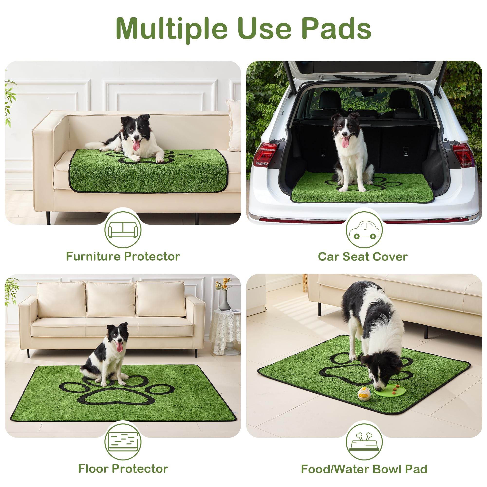 Qeils reusable dog pee pad multi-use-pack suits crates, cars, beds and bowls.