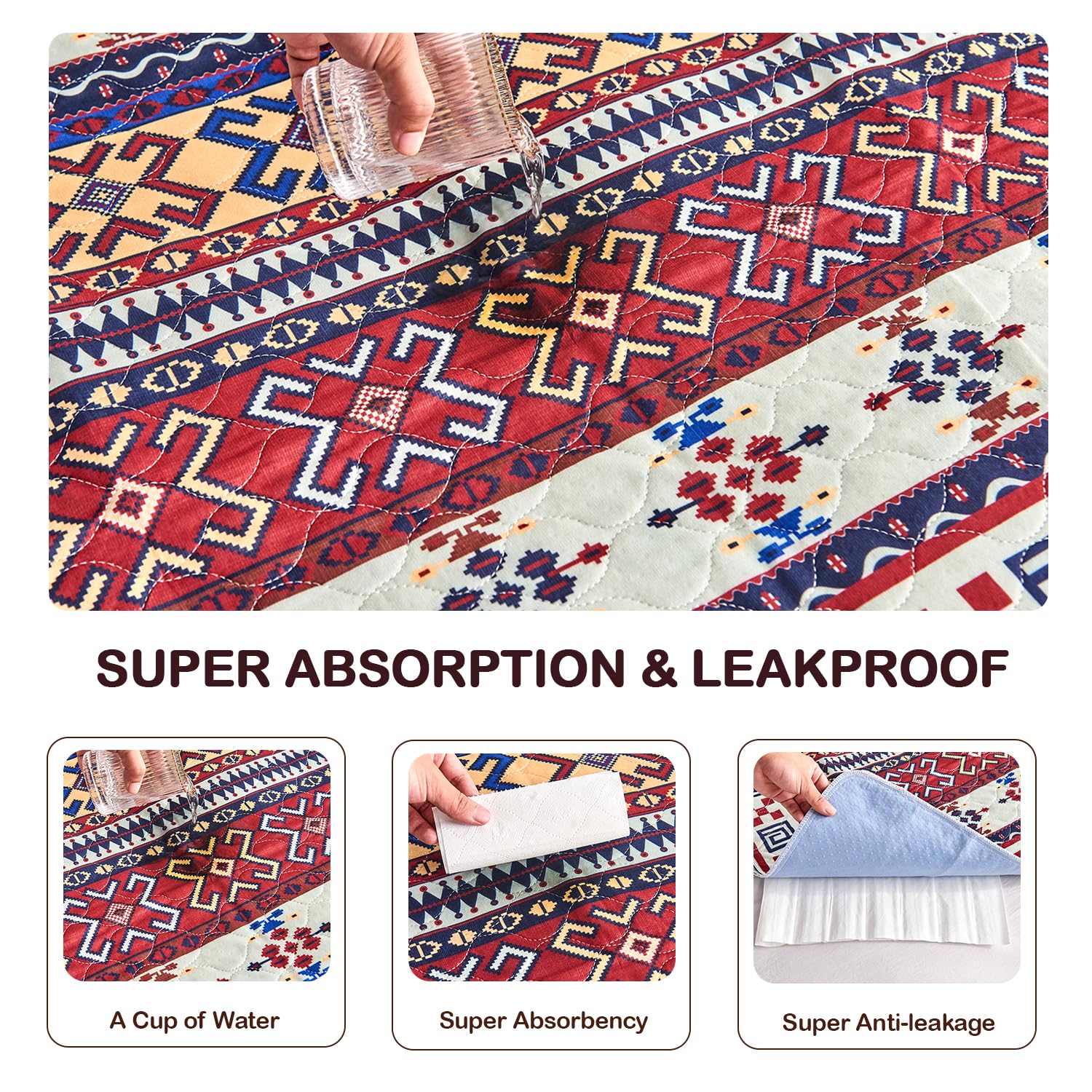 Qeils reusable puppy pad waterproof backing keeps floors dry indoors