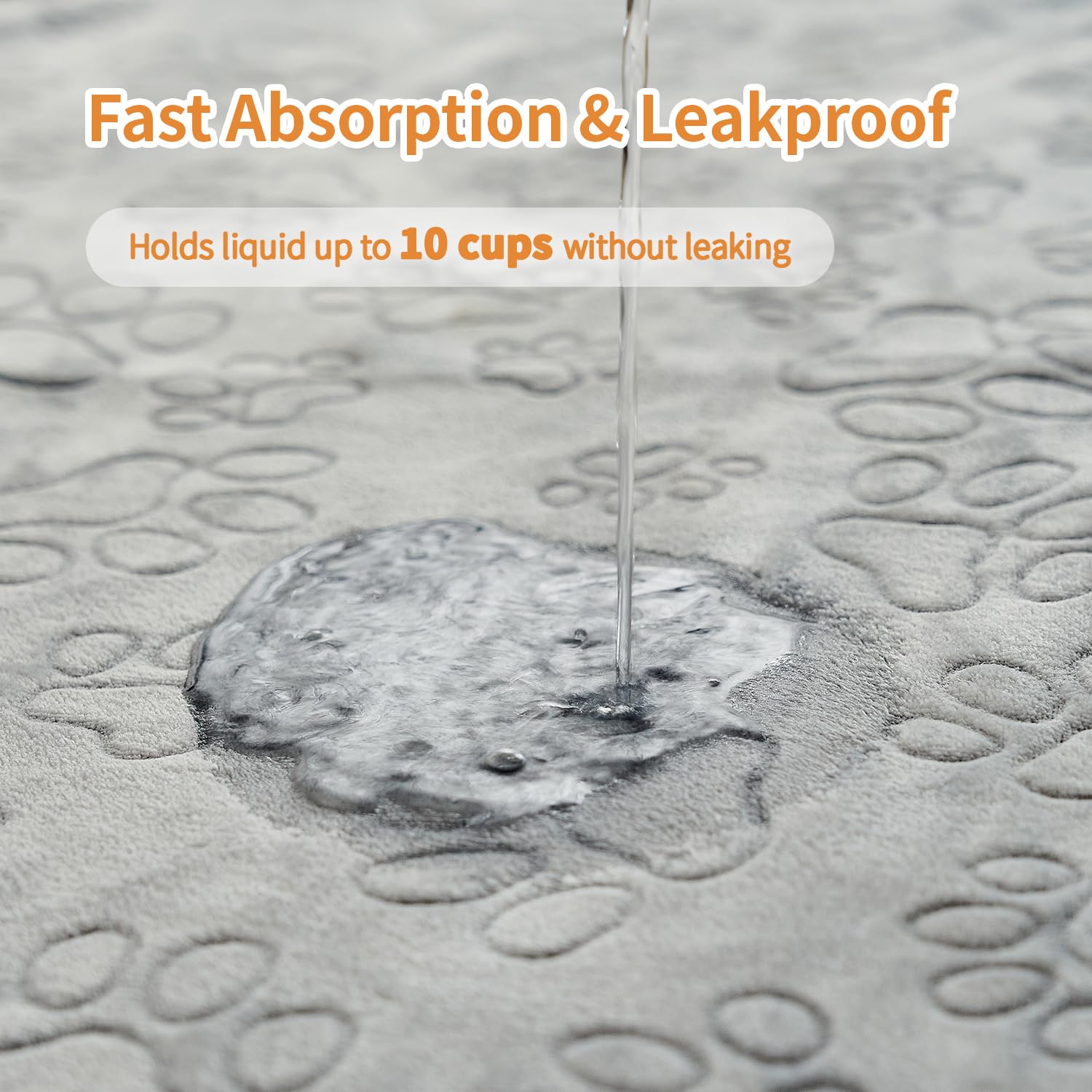 Qeils reusable puppy pads non-slip bottom image emphasizes safer placement on slick floors.
