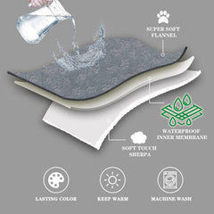 Qeils reversible dog blanket shows dual sides for all-season comfort in grey.