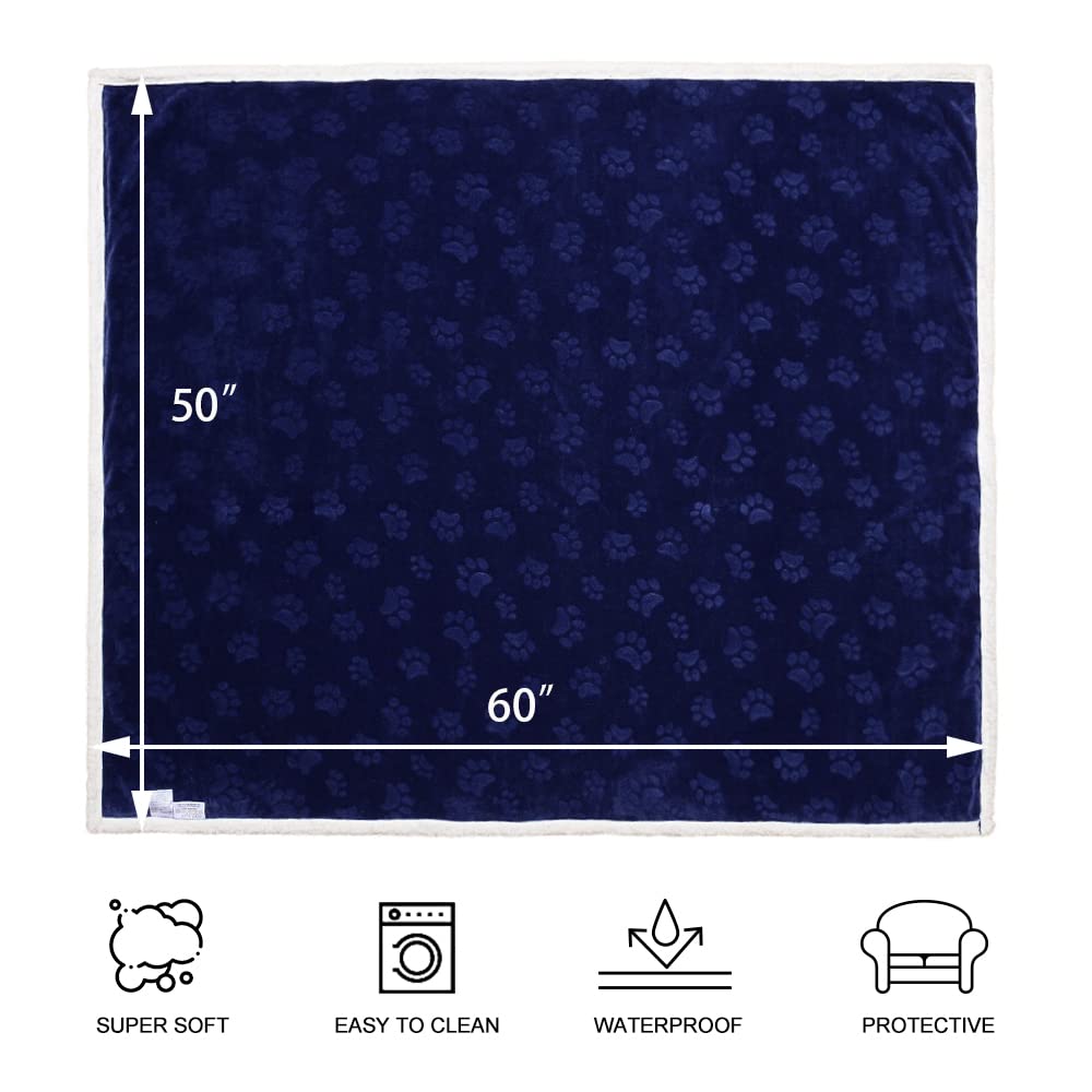 Qeils reversible throw navy side shows dual warmth for seasons.