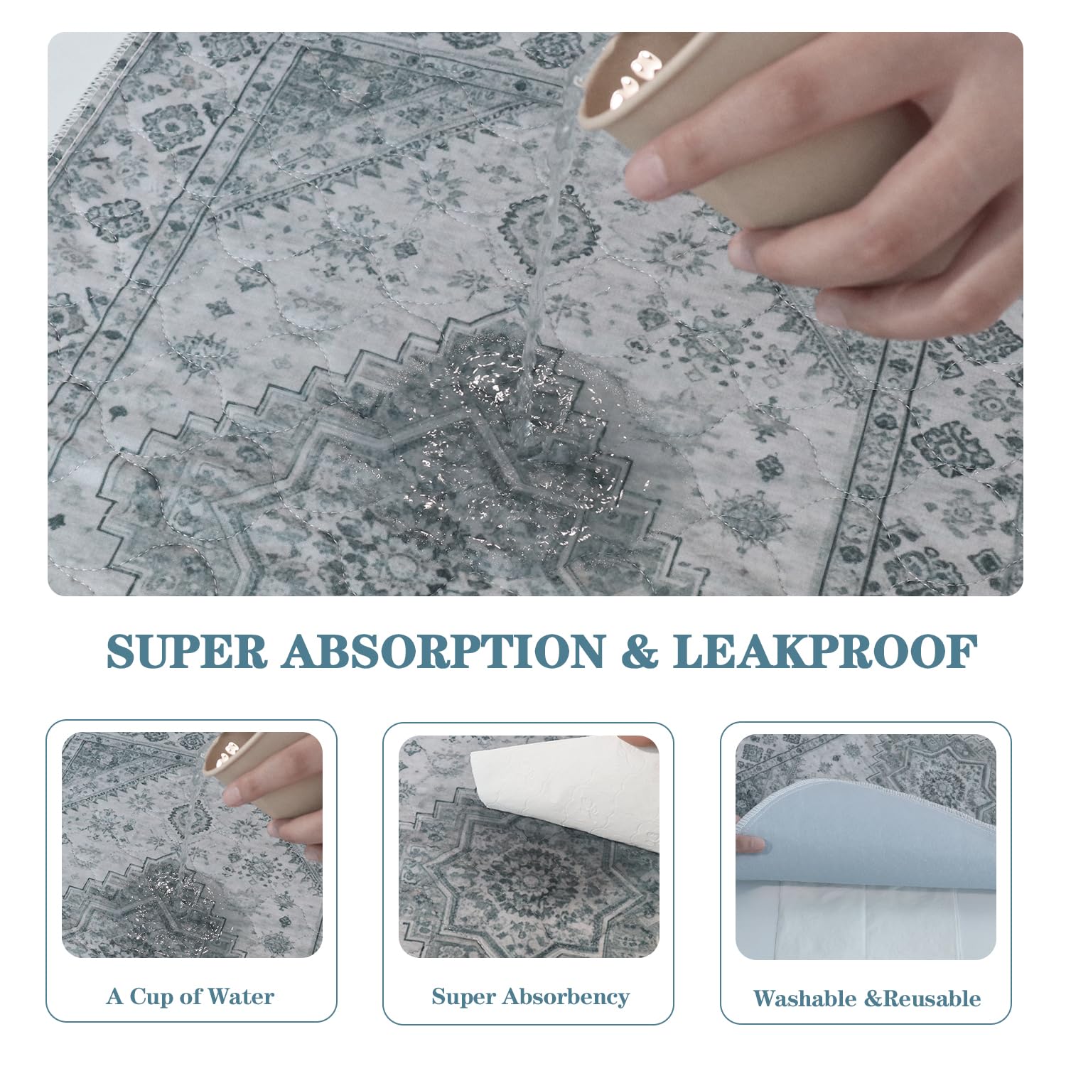 Qeils non-slip bottom keeps pad secure during crate use