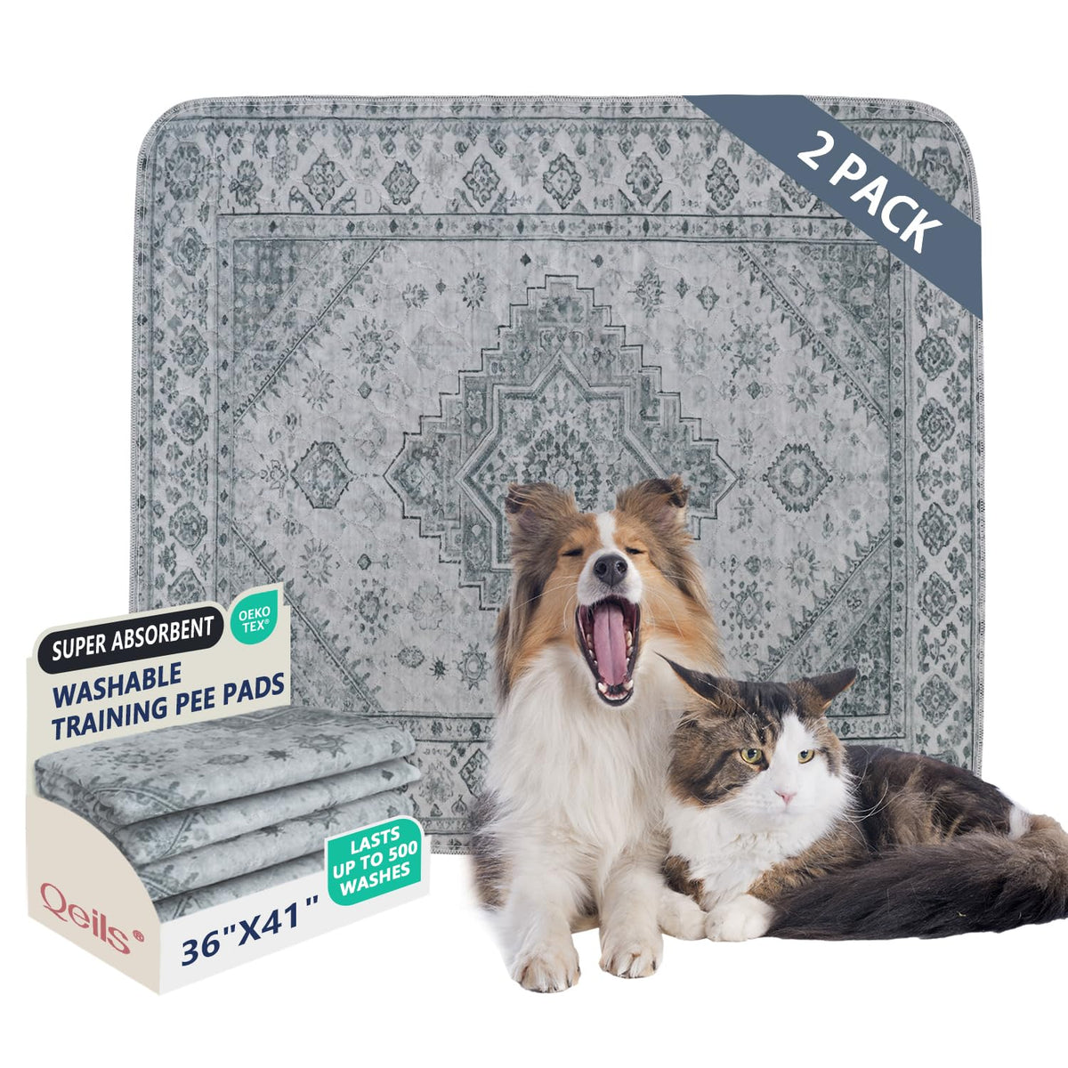 Qeils Washable Pee Pad soft surface for gentle puppy training and comfort