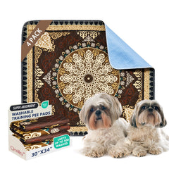 Qeils Washable Pee Pad top layer close-up showing fast absorption for dry floors.