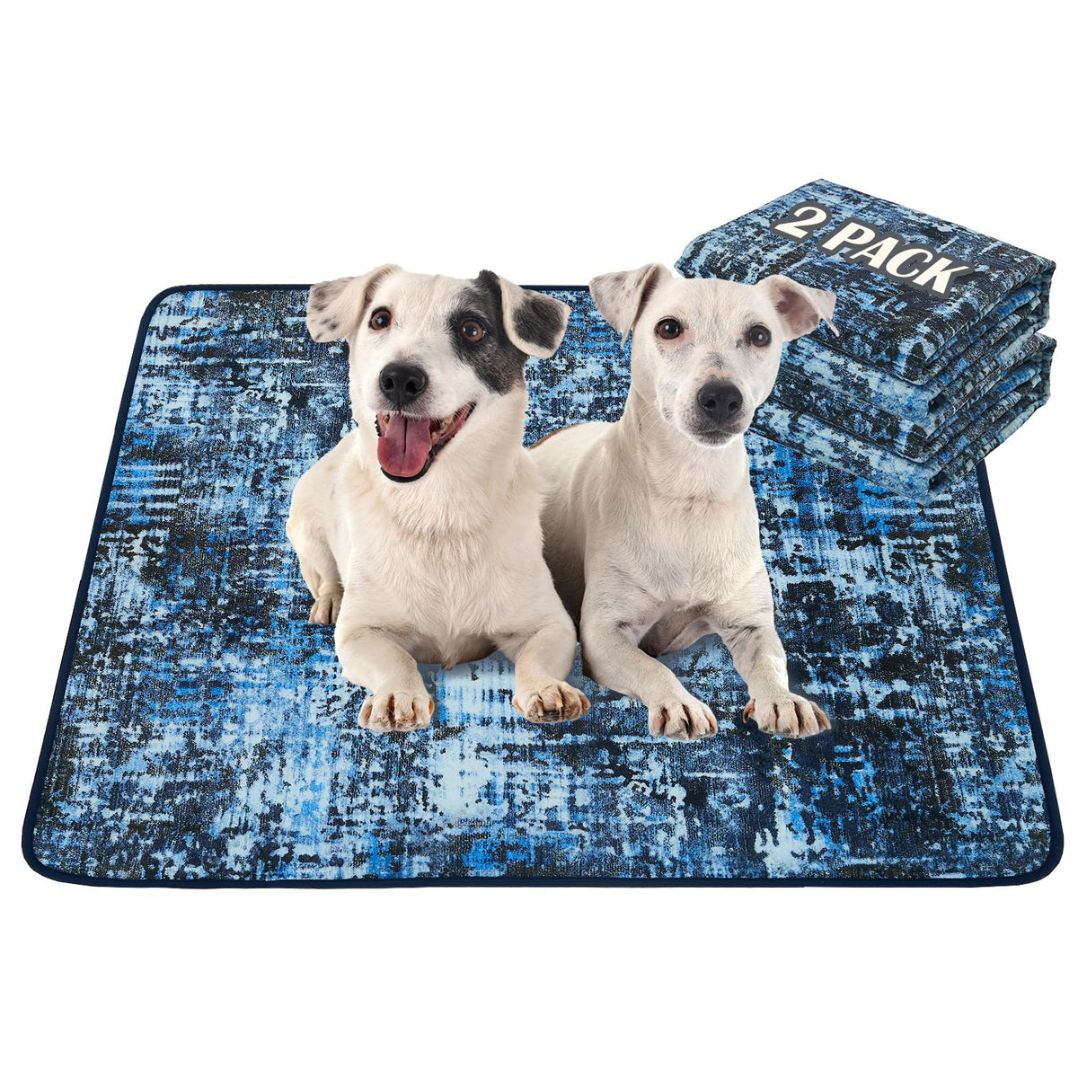 Qeils washable pee pads on floor showing leakproof and absorbent performance