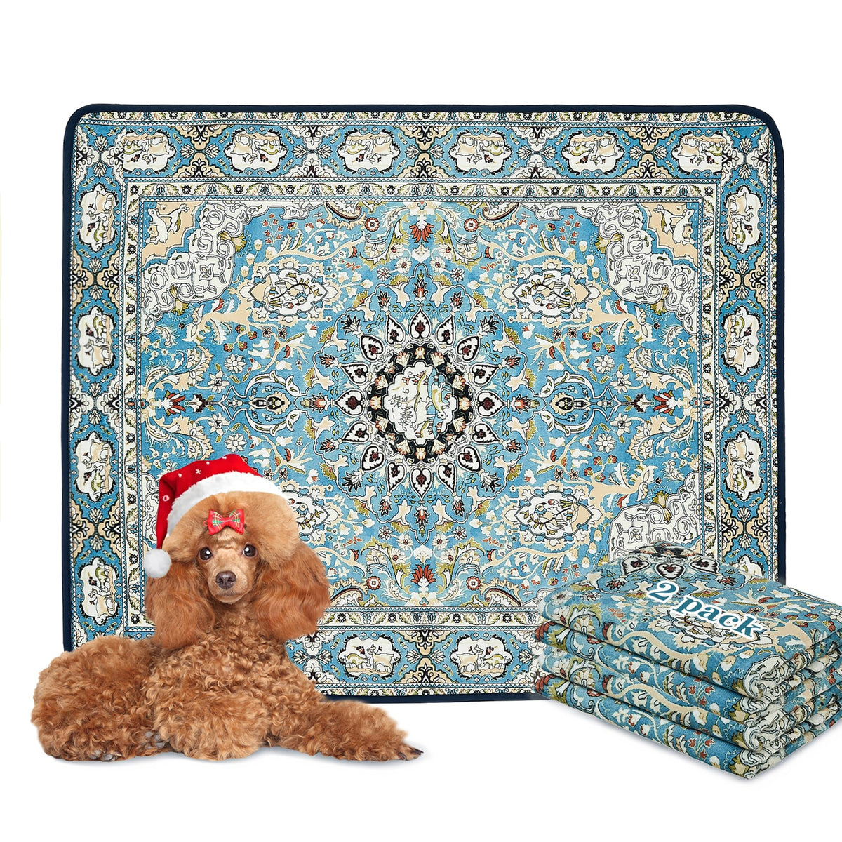 Qeils washable pee pads on floor protect surfaces and absorb moisture.