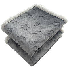 Qeils waterproof pet blanket grey close-up showing plush top for cozy naps.