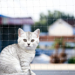 Qesonoo cat balcony net shows durable nylon material for safe outdoor play