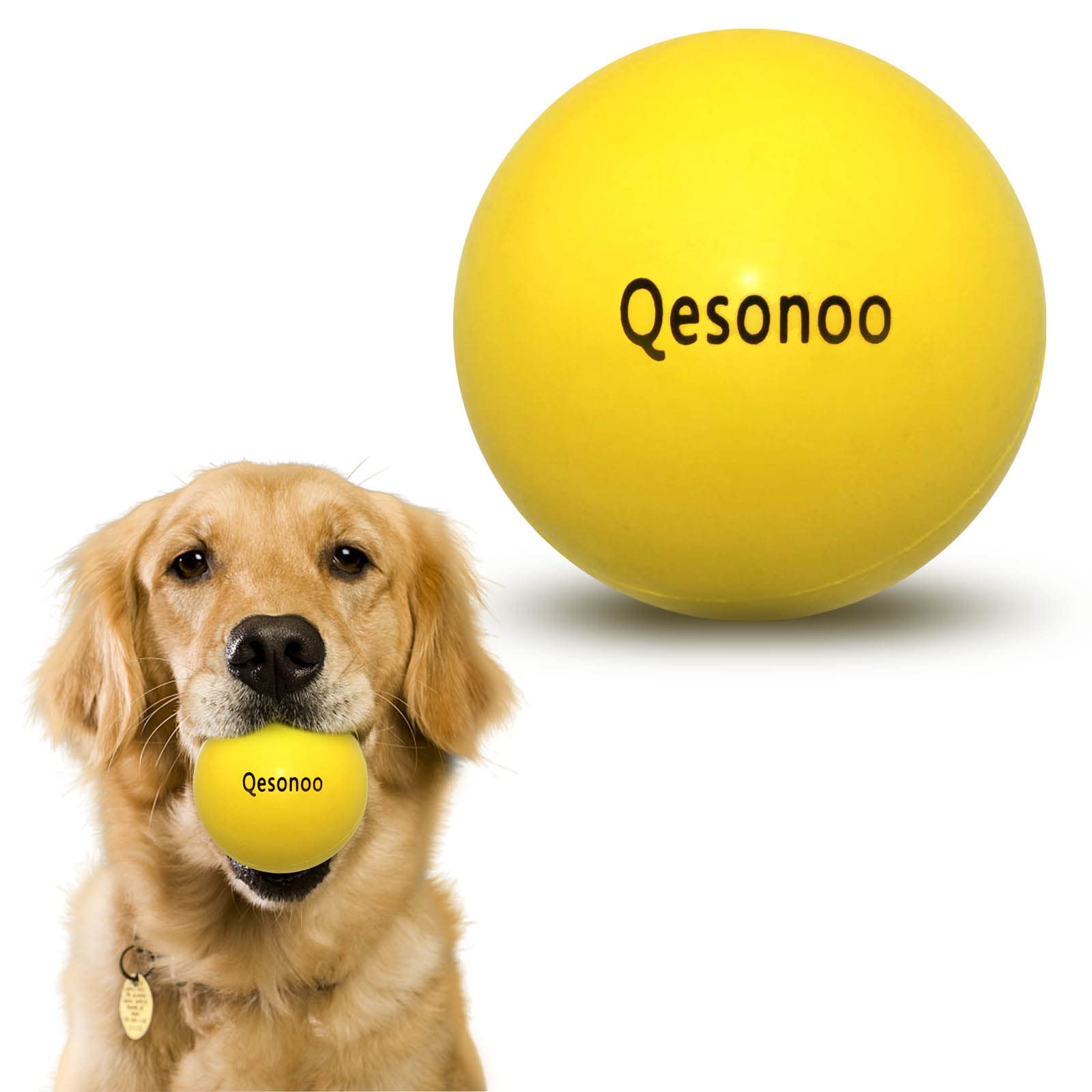 Qesonoo dog ball aggressive chewer test demonstrates durable bite resistance in real play