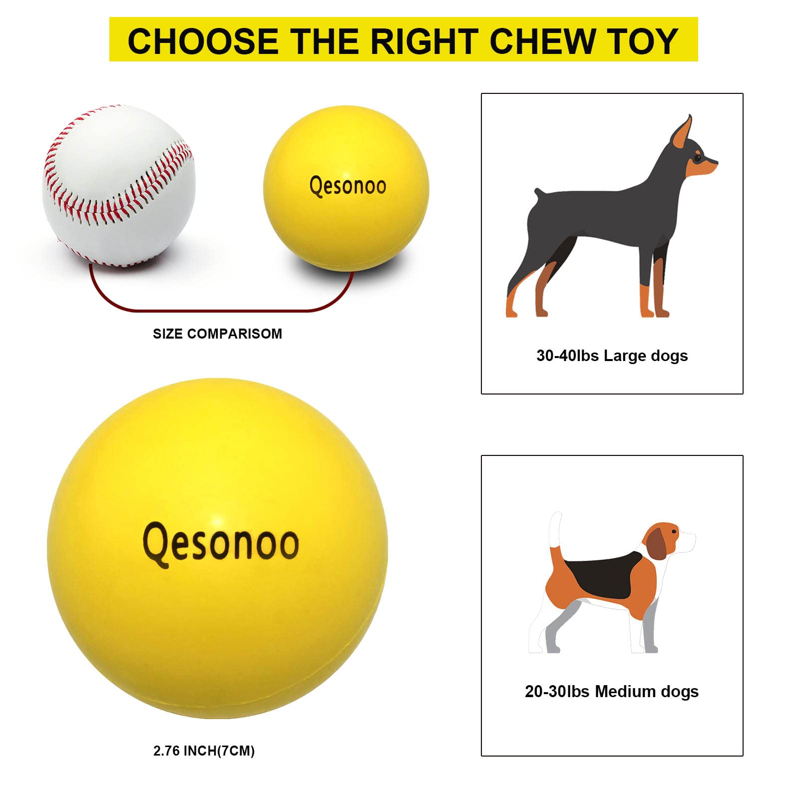 Qesonoo dog ball floating yellow buoyant for pool or lake play