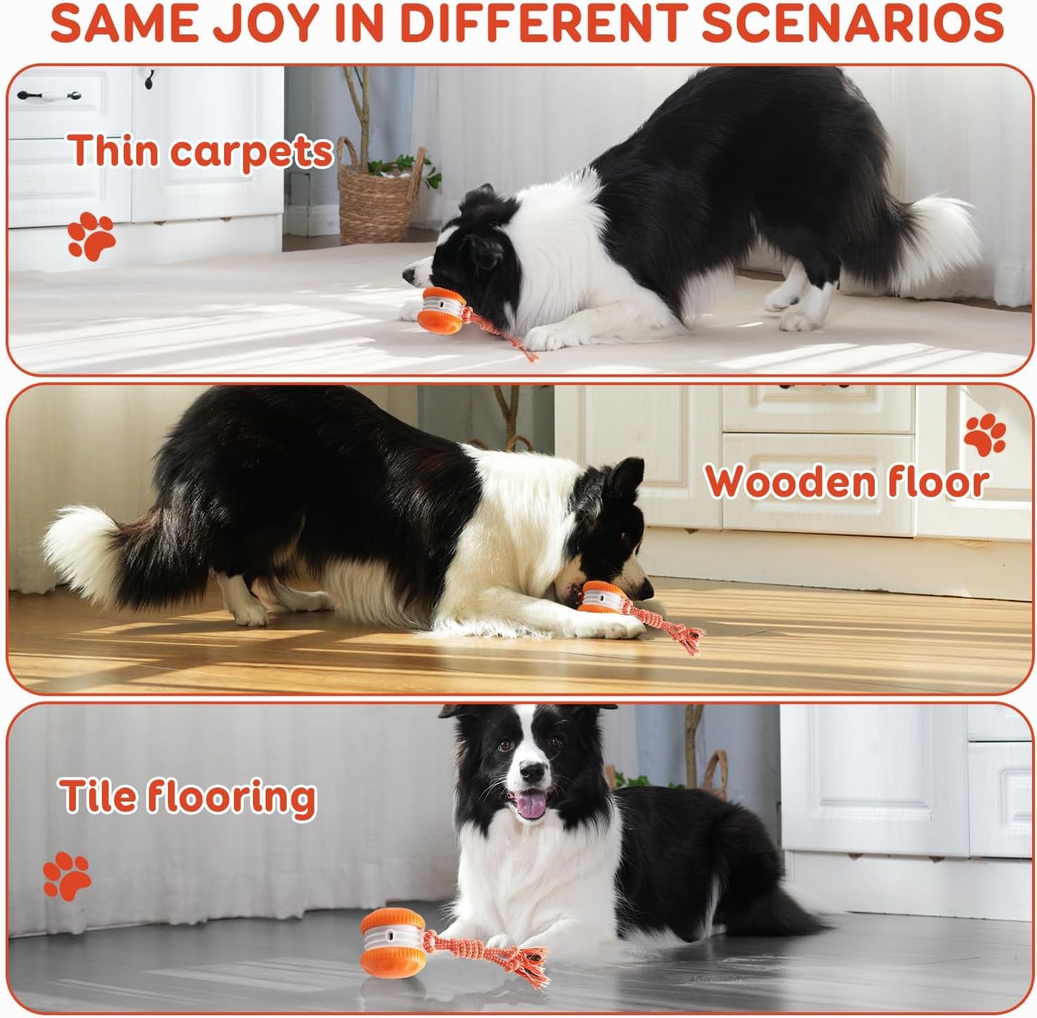 QGI interactive dog toy Type-C charging enables quick recharging between sessions.