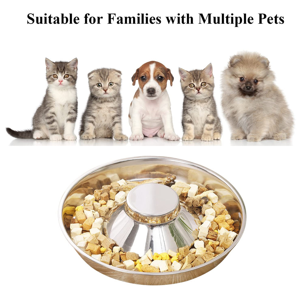 QIYADIN stainless steel pet bowl dishwasher-safe design simplifies cleanup.
