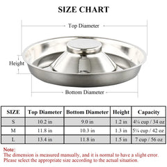 QIYADIN stainless steel pet bowl smooth polished surface for easy cleaning.