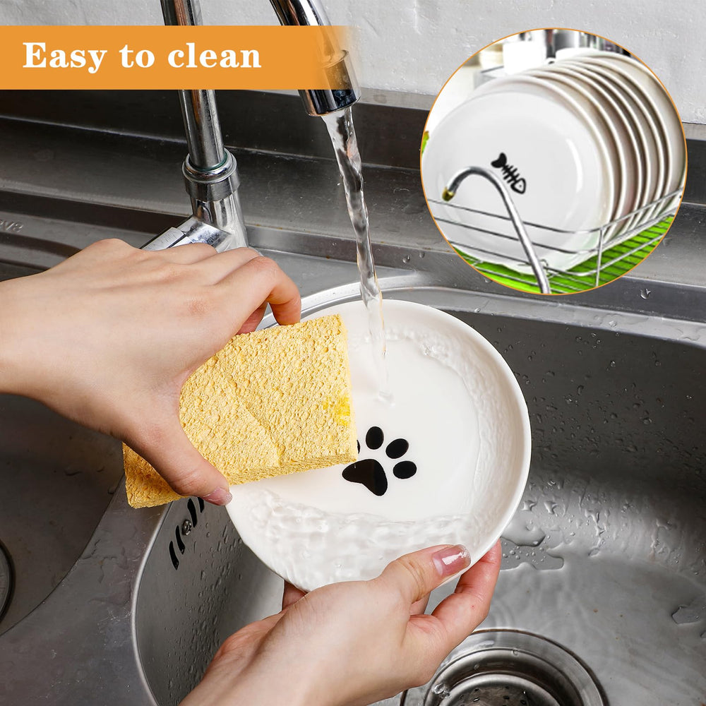 Qianyu cat-food-bowl-fishbone-pattern adds playful style to the feeding area and easy cleaning