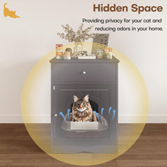 Qiaoxuan Litter Box Enclosure top surface used as stylish end table.