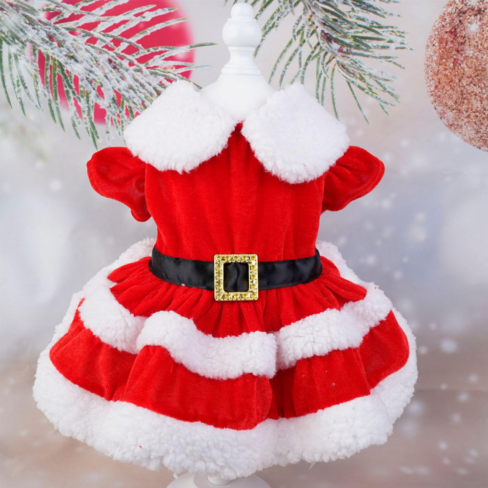 Qidelong Christmas dress suits small to medium dogs and cats for festive events