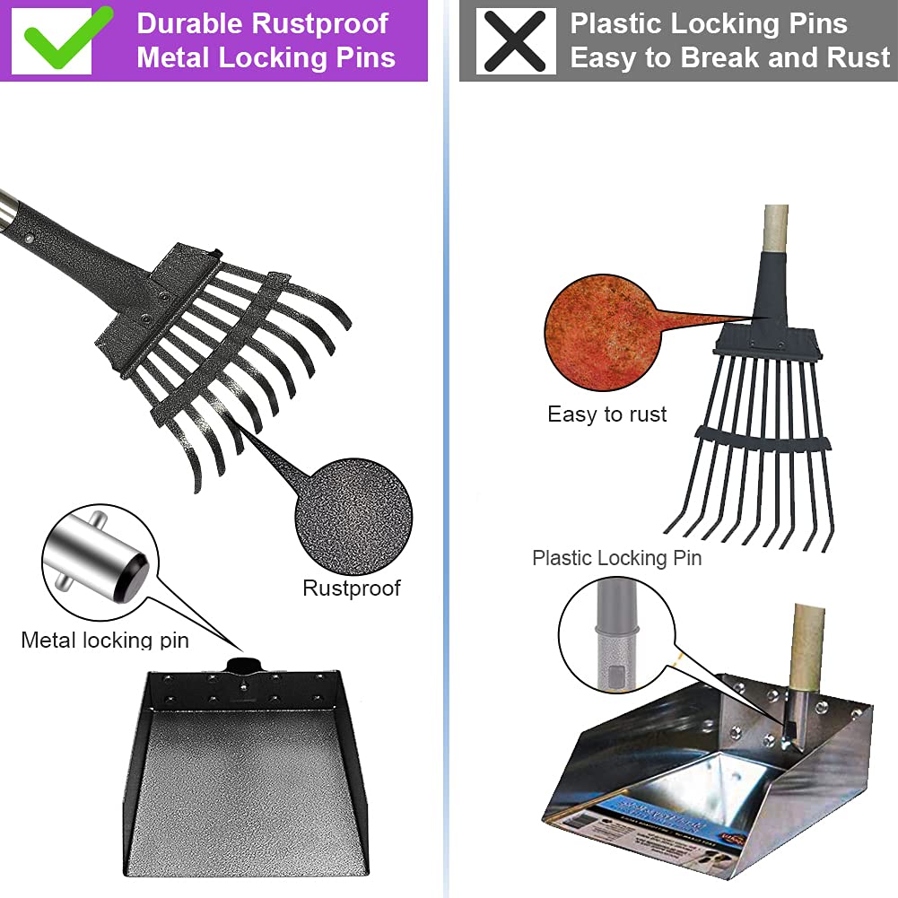 QiMH stainless-steel pooper-scooper lightweight design resists rust for lasting outdoor use.