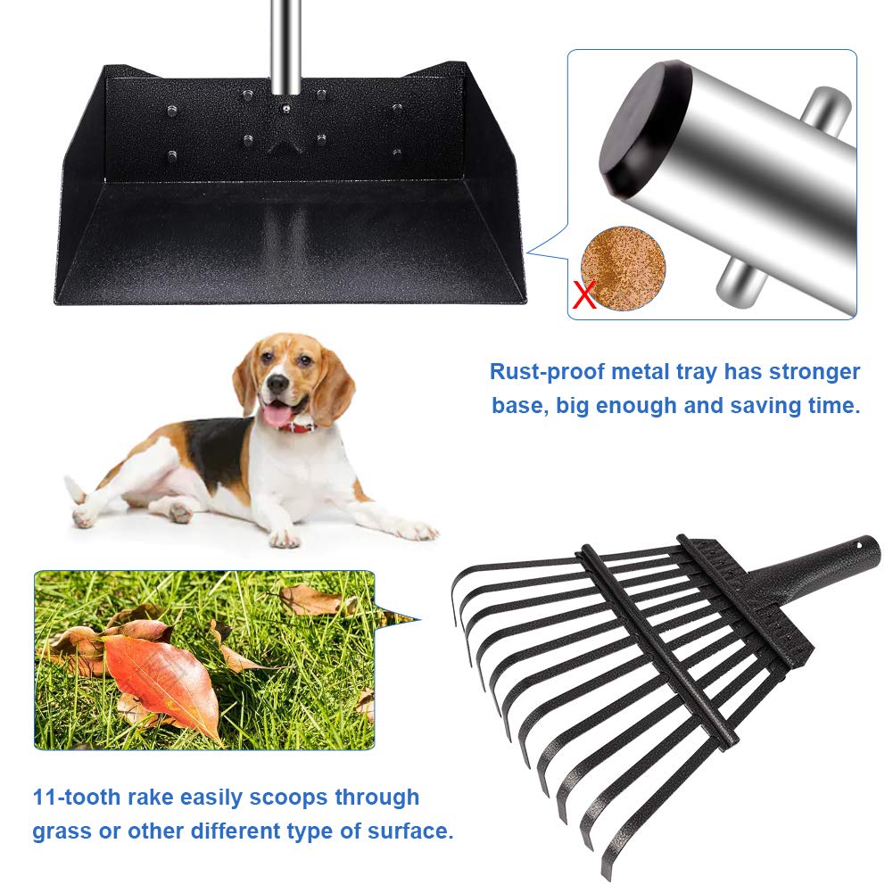 Qimh stainless steel tray and rake resist rust for long-lasting performance.