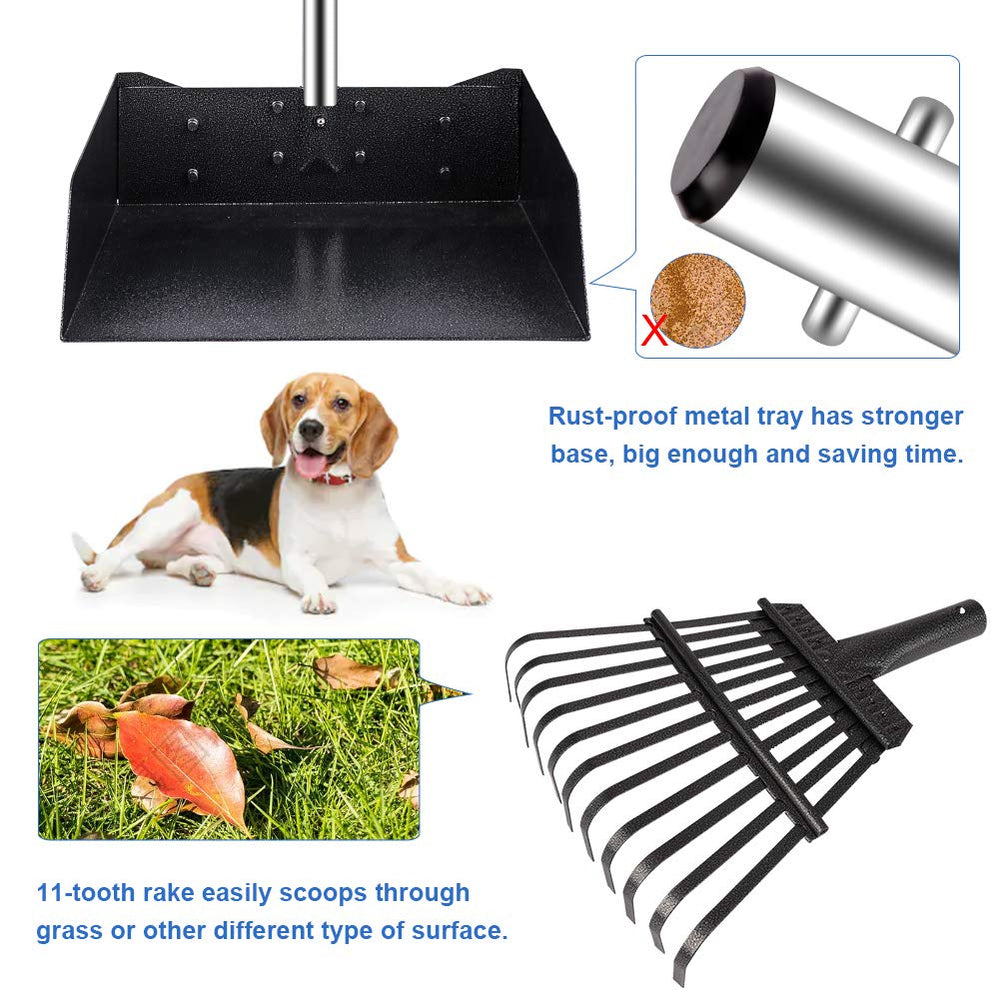 Qimh stainless steel tray and rake resist rust for long-lasting performance.