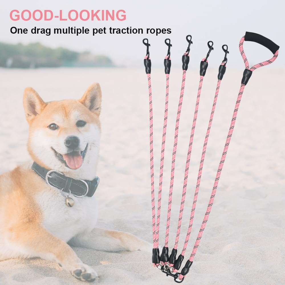 QINKOUDIH adjustable-length leash; customize main and attached rope length.