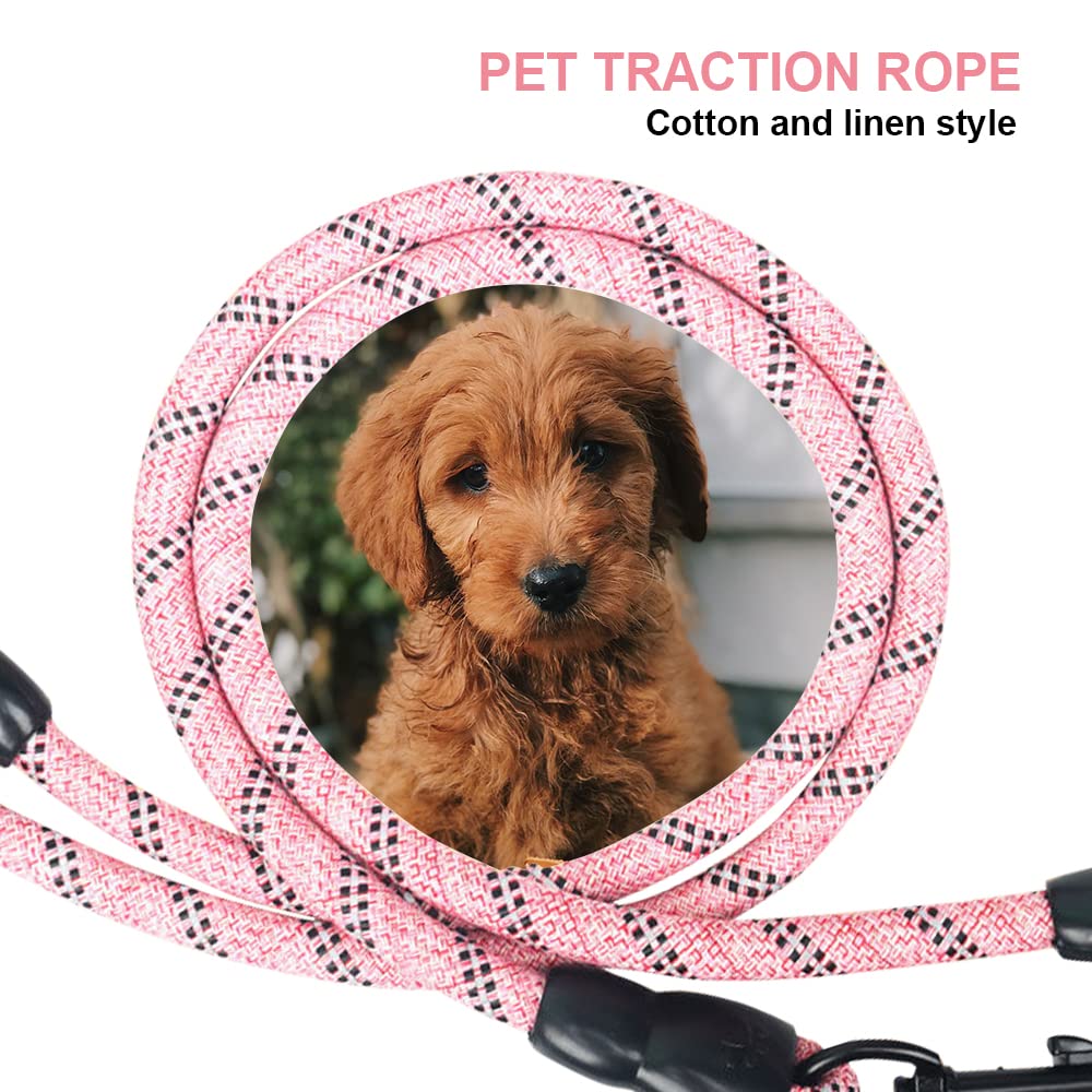 QINKOUDIH reflective-threads leash; enhances safety during night walks.