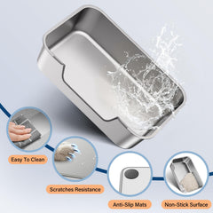 Qiuma stainless steel litter box durable non-stick surface for quick cleaning.