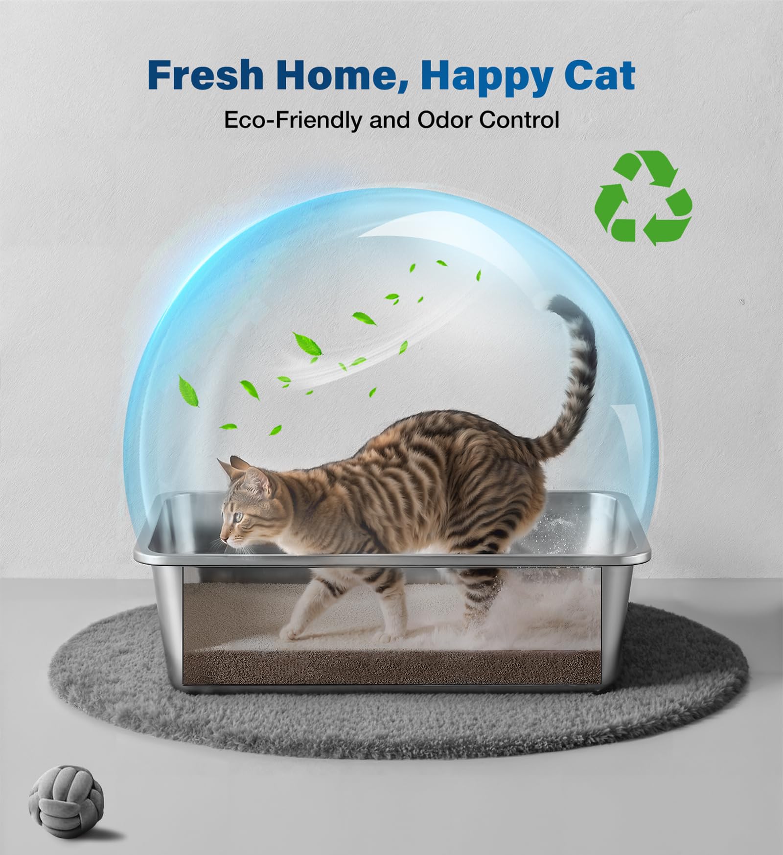 Qiuma stainless steel litter box durable build for long-lasting pet care