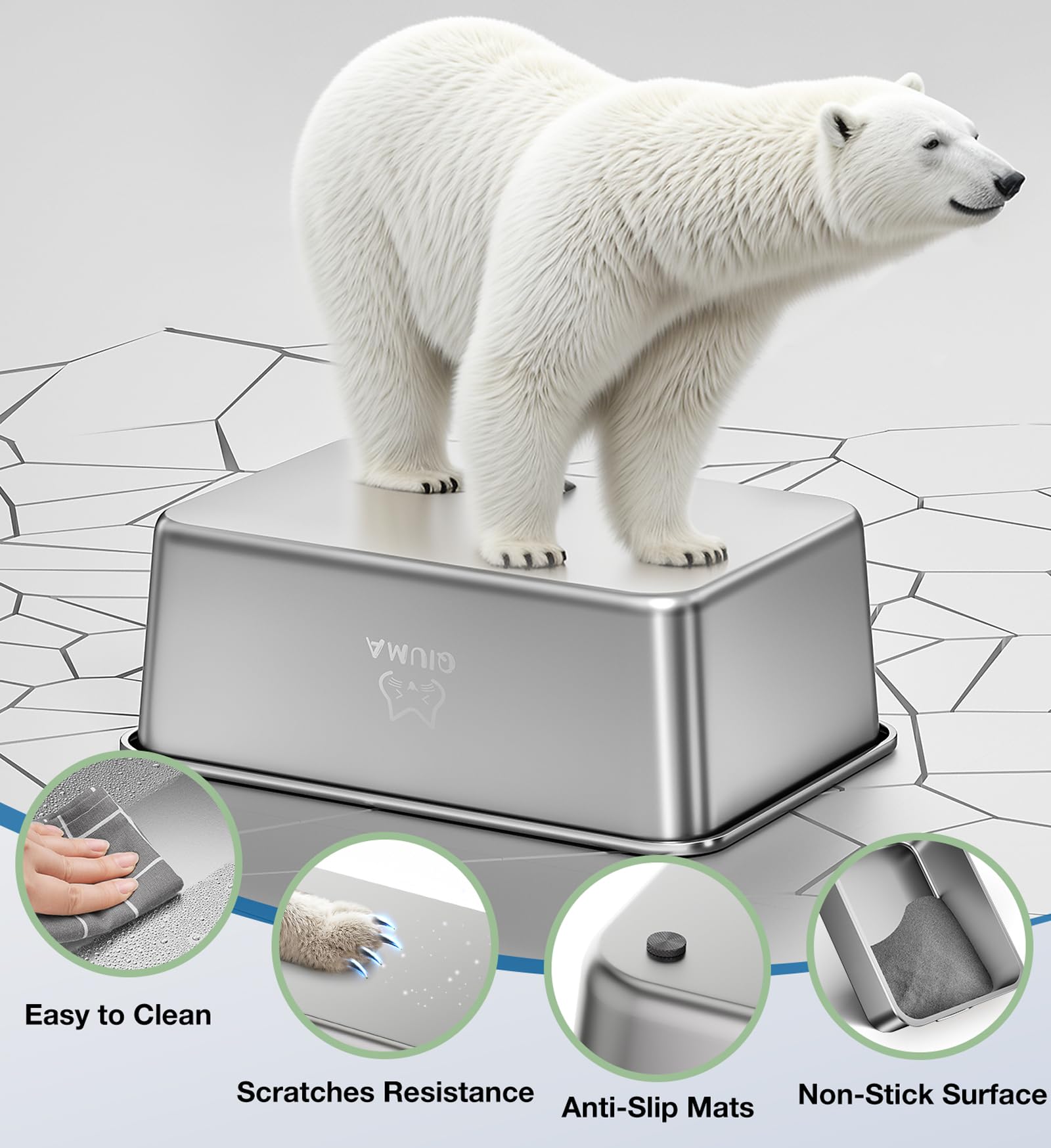 Qiuma stainless steel litter box odor-control design keeps home fresher