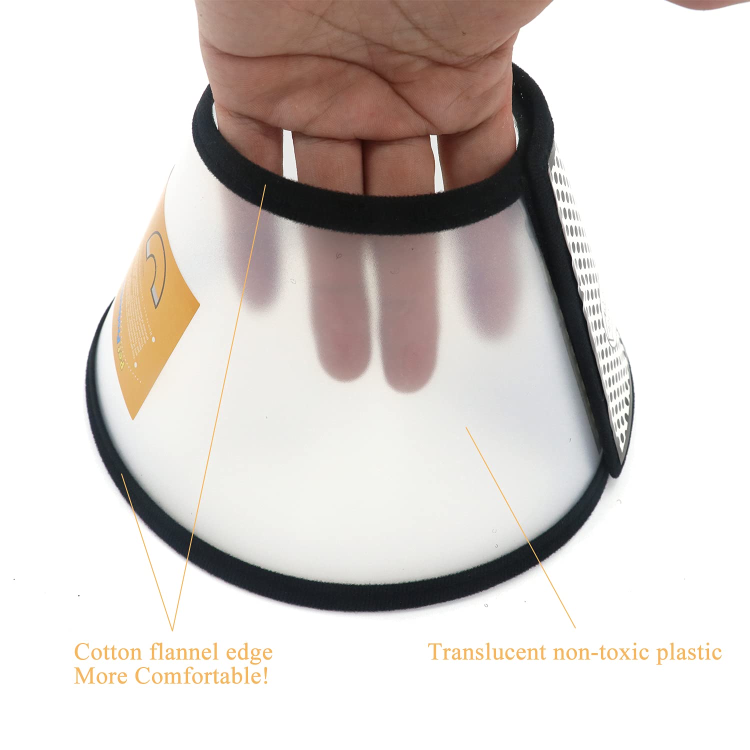QIYADIN Elizabeth E-collar compact image shows adjustable fit with Velcro for secure comfortable wear