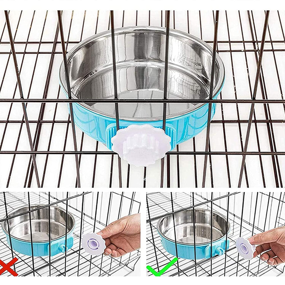 Qiyadin small pet crate bowls set for food and water.