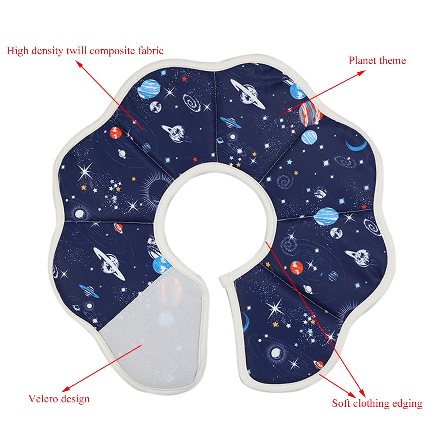 QIYADIN Soft Cat Cone adjustable Velcro closure allows a secure, customizable fit.