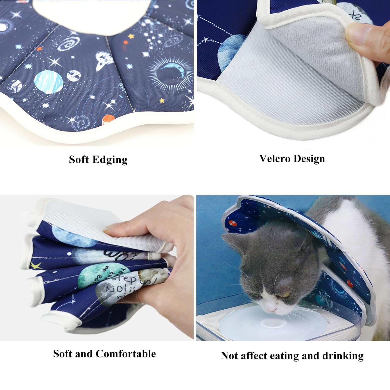 QIYADIN Soft Cat Cone lightweight design provides comfortable wear during activities.