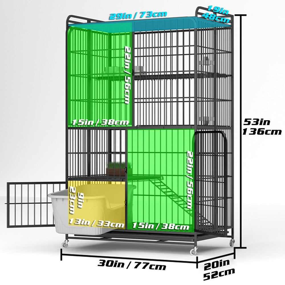 QJXX multi-tier cat cage internal platforms offer cozy resting spots