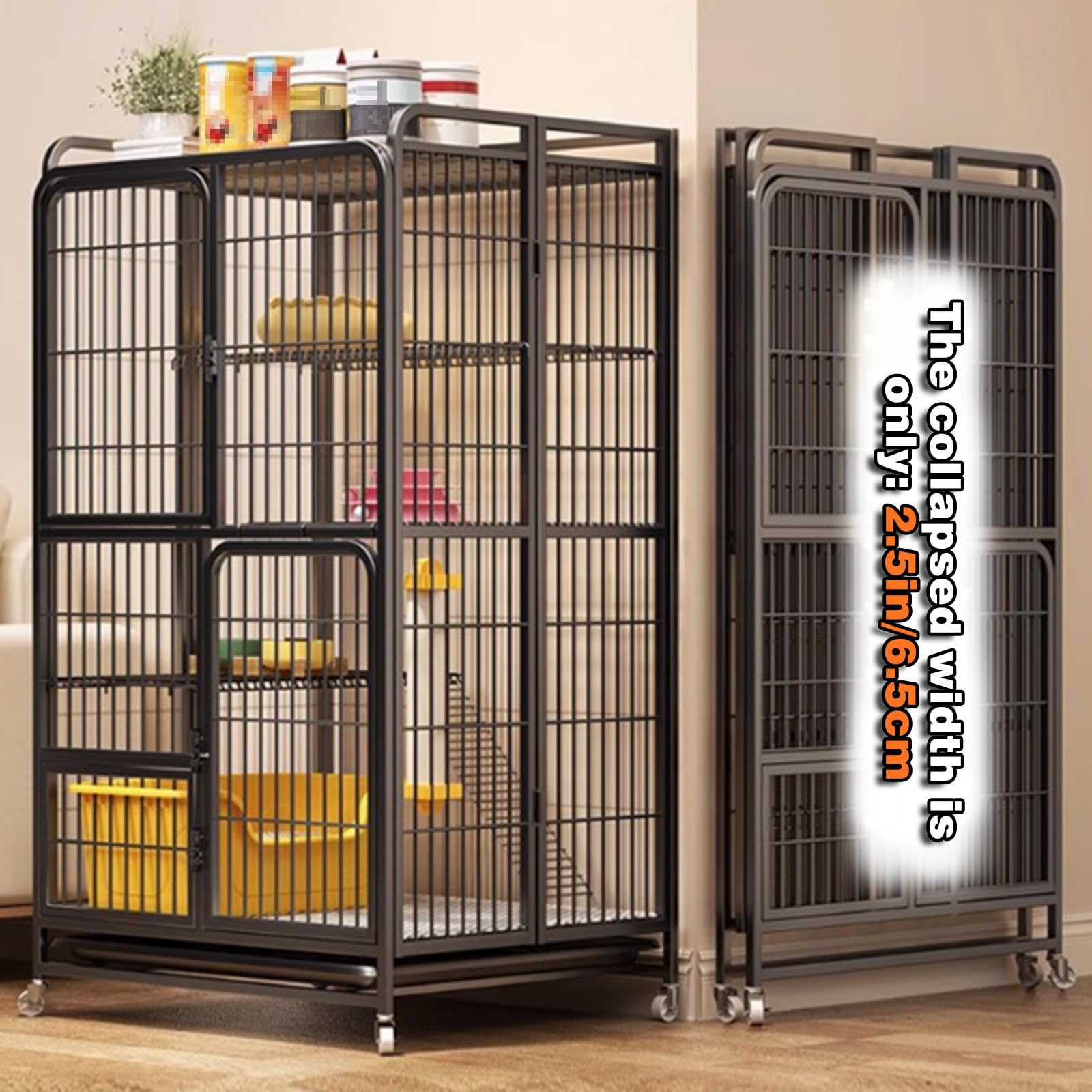 QJXX multi-tier cat cage secure lock ensures safer containment