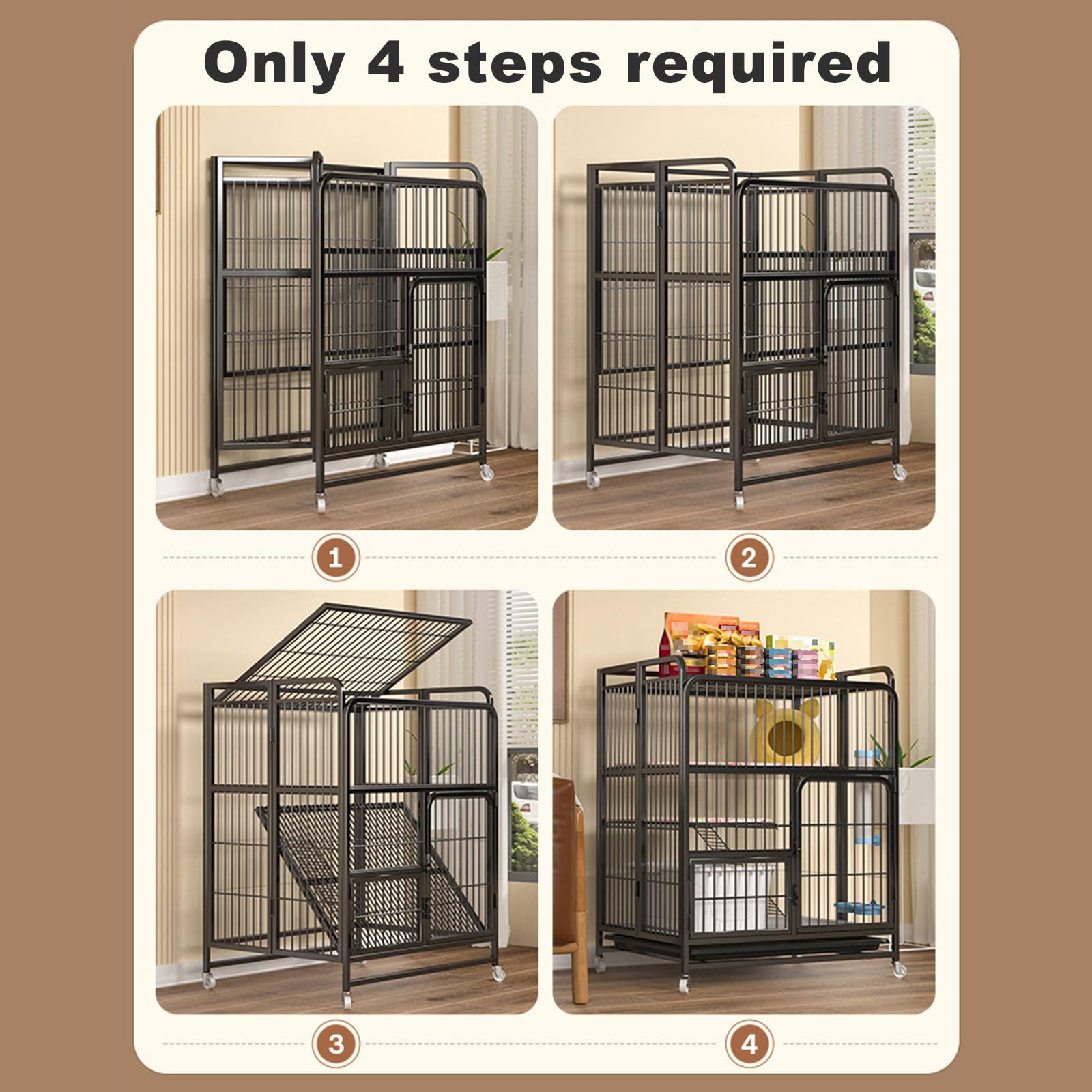 QJXX multi-tier cat cage sturdy galvanized frame resists wear